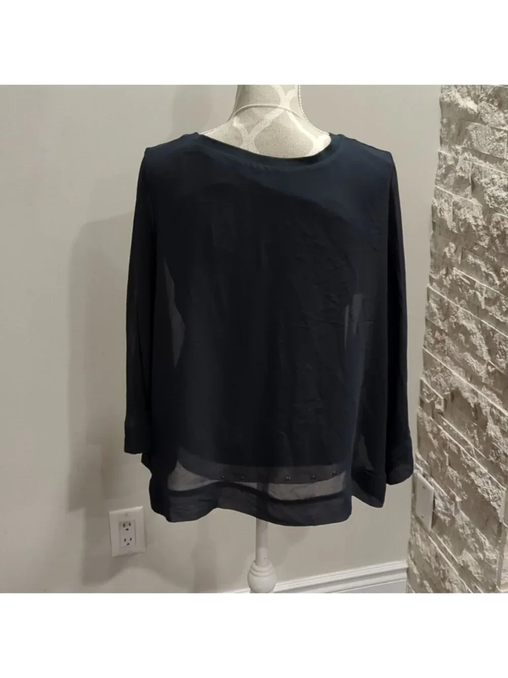 Zara emerald green tank top with sheer overlay